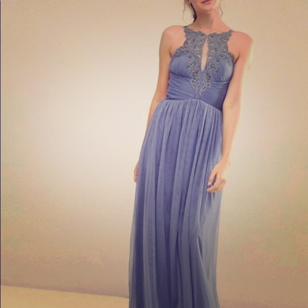 Little mistress tall floral applique maxi dress